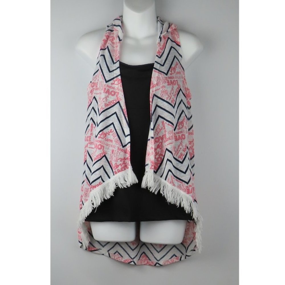 Hooded Vest with Fringe